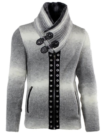 Fashion-Forward White and Grey Sweater