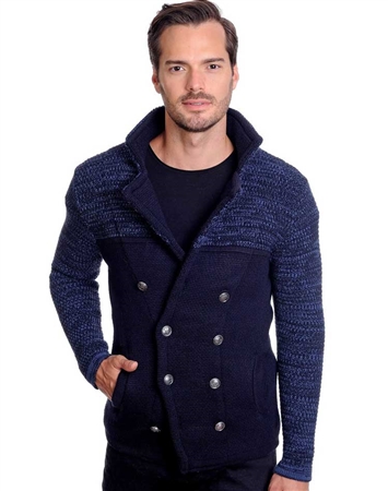 Navy and Blue Men's knit sweater