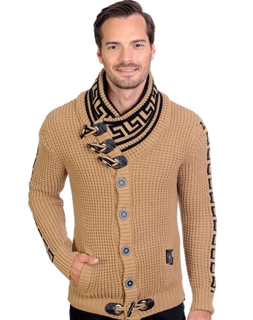 Tan And Black Men's knit sweater