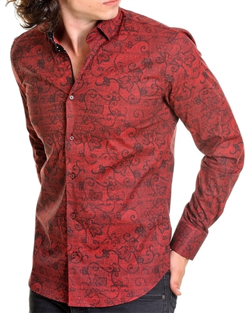 Men Burgundy Fashion Shirt