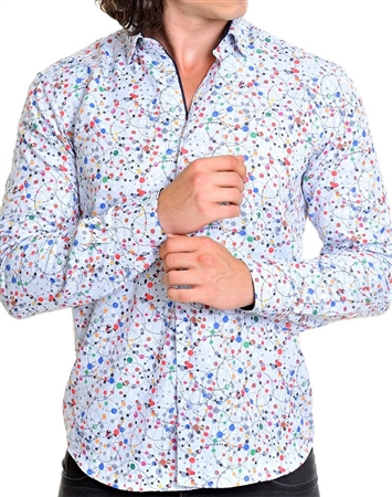 Shop Men White Paint Splatter Casual Shirt