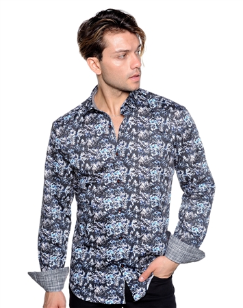 Unique Abstract Print Dress Shirt - European Fashion Shirt