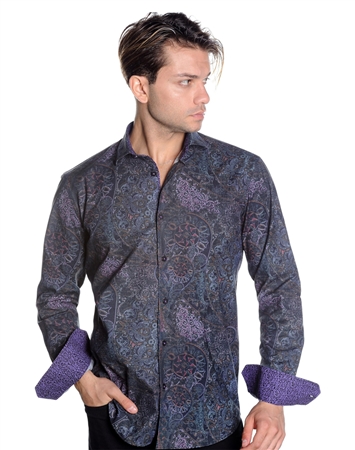 Elegant Abstract Medallion Paisley Print Shirt - Casual Sport Shirt