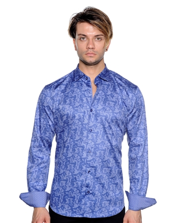 Unique Navy Dress Shirt - Men Casual Shirt