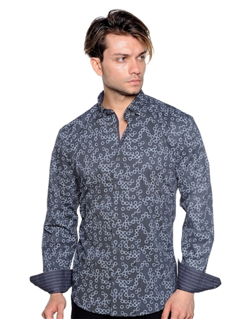 Black Circle Dot Dress Shirt