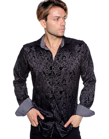 Tone-On-Tone Floral Pattern Shirt - Luxury Sport Shirt