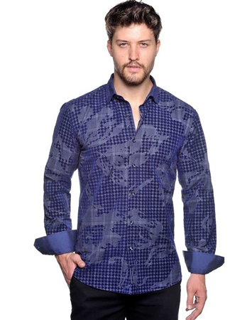 Navy and Grey Shirt - Men Casual Shirt