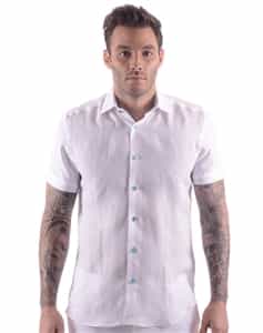 Line Shirt; White Linen Shirt