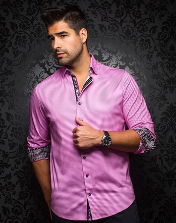 Designer Men's Dress Shirt - Nuevelo Pink