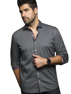 Men fashion button up shirt  |  black