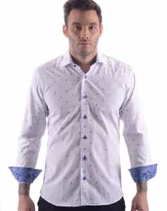 Luxury for men: White Blue Luxury Shirt