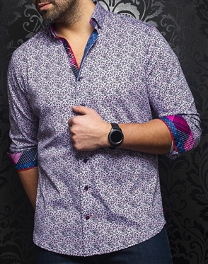 Au Noir Shirt Piccinni Navy Fuchsia