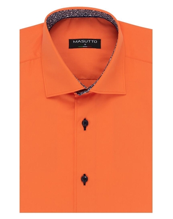 Stylish Orange Short Sleeve Dress shirt| Pit 26