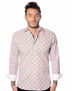 Aqua Diagonal Stripe Shirt