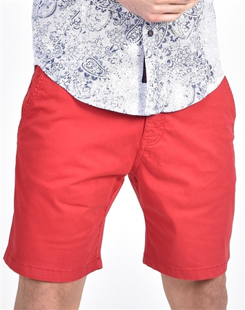 Red Slim Fit Chino Shorts|Eight-x Luxury Chino Shorts