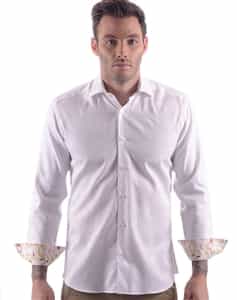 Men Fashion Shirt | White Fashion Long Sleeve Shirt