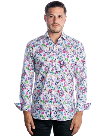 Luxury Dress Shirt - Multi-Dimensional Floral Print Woven