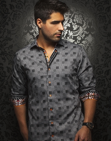 Fashionable Dress Shirt - Designer Black Button Down