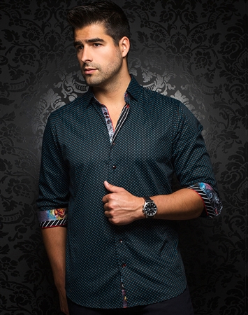 Sporty Dress Shirt - Segovia Black Teal