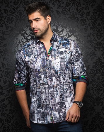 Designer Dress Shirt: Sorrento Black