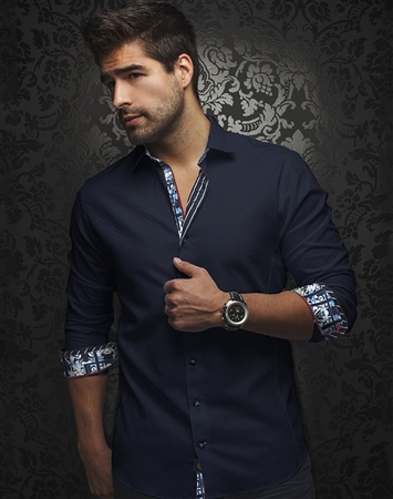 Casual Sport Shirt - Navy Dress Shirt