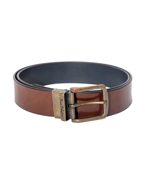 Au Noir Reversible Belt Strauss Brass Tan Navy