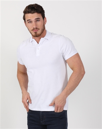 Crystal White Mens Classic Polo Shirt