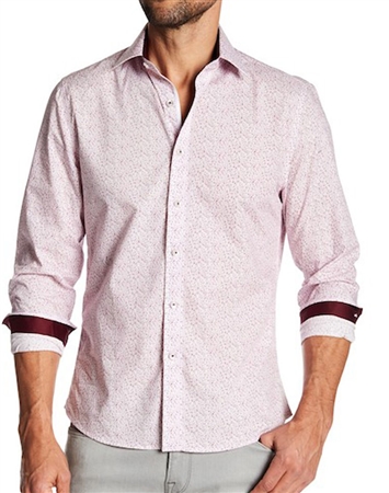 Men Pink Fashion Shirt With Red Accent