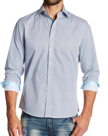 Men Light Blue Shirt with Bay Blue Accents