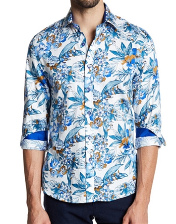 White Tropical Style Casual Shirt