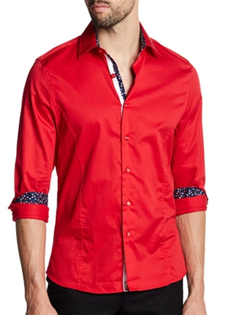 Red Button Down Shirt | Red Casual Shirt