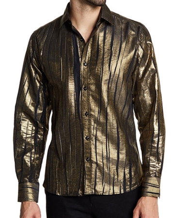 Black metallic Button Down | Flashy Shirts