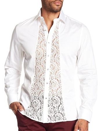 Fashion-Forward Mens Dress Shirt White