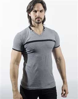 Via Uomo V Neck Shirt Black