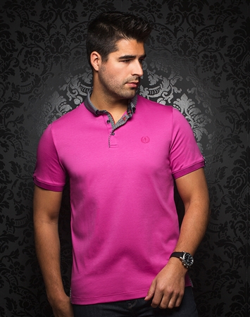 Trendy Men's Polo -  Teddy Fuchsia