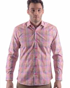 Pink Long Sleeve Shirt : Pink Check Shirt