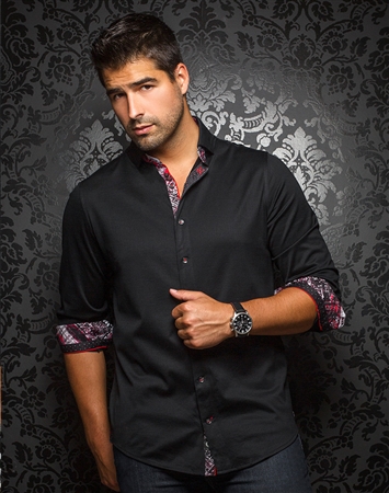 Designer Knit Dress Shirt: Vega Black