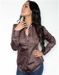 Women Brown business Dress  shirt