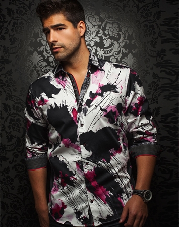 Paint Splatter Shirt | Versus Nuovo Black Fuchsia