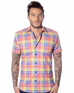 Yellow Short Sleeve Dress Shirt