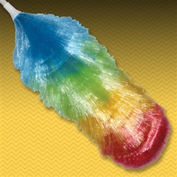 Synthetic "Magic" duster with flexible head with rubber and plastic grip. Multi-color. 24" duster overall with 16" head.