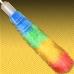 Synthetic "Magic" duster with flexible head with retractable 9 cup casing. Multi-color. 26" duster (18" head and 8" handle).
