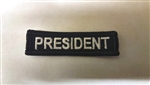 President Patch White on Black 3"x3/4"