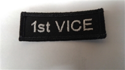 1st Vice Patch White on Black 3"x3/4"
