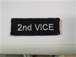 2nd Vice Patch White on Black 3"x3/4"