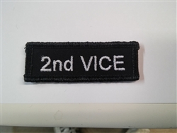 2nd Vice Patch White on Black 3"x3/4"