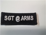 Sargent @ Arms 3"x3/4" White on Black