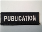 Publications Officer 3"x3/4" White on Black (2 Patches)