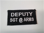 Deputy Sgt.@Arms 3"x3/4" White on Black