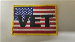 US Flag with Black Vet 3 1/2" x 2 3/8"